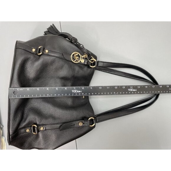 Michael Kors Carrie Shoulder Bag Tote Large Pebbled Leather Black - Picture 14 of 16